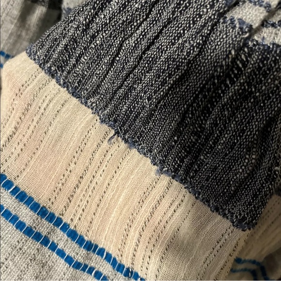 Free People All Lined Up Blue Multi Striped Puff Sleeve Mini Dress XS - Picture 12 of 12